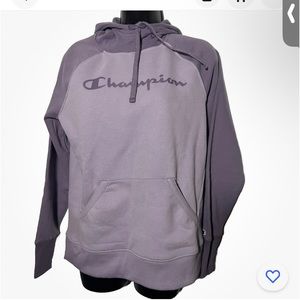 Champion Women's  Sweatshirt Hoodie Fleece Purple Size S With Pocket